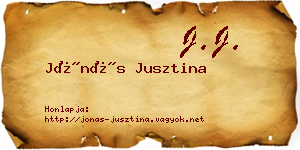 Jónás Jusztina névjegykártya