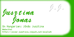 jusztina jonas business card