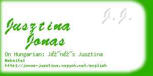 jusztina jonas business card